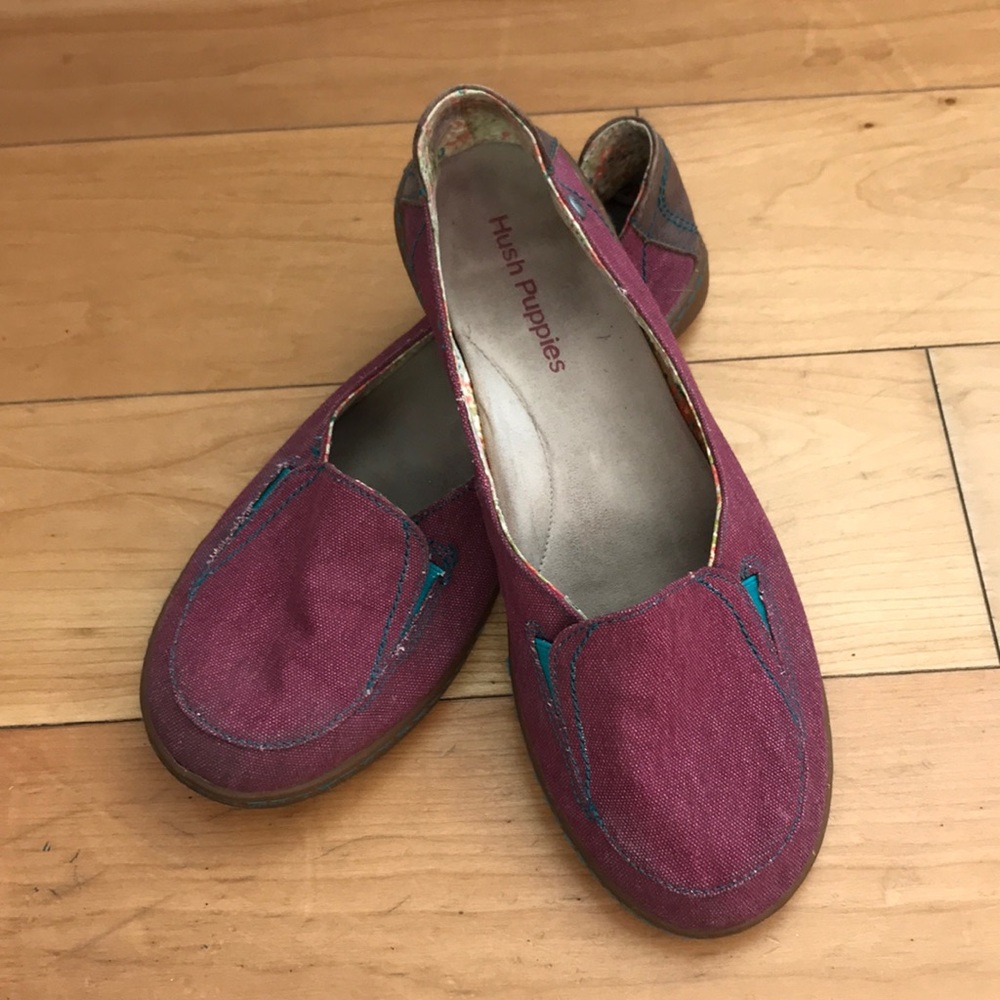 Hush Puppies Canvas and leather shoes Size 7 Pink